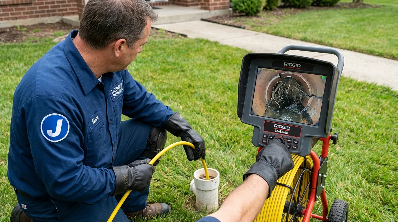 Sewer camera inspection being performed by Johns Plumbing LLC in Richmond Hill